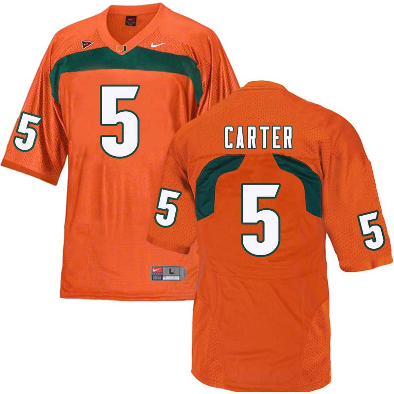 Nike Miami Hurricanes #5 Amari Carter College Football Jerseys Sale-Orange